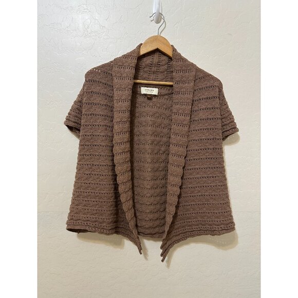 Sonoma Woman Cropped Crochet Cardigan Size L Boho Peasant Western Cowboy Preppy - Picture 1 of 12
